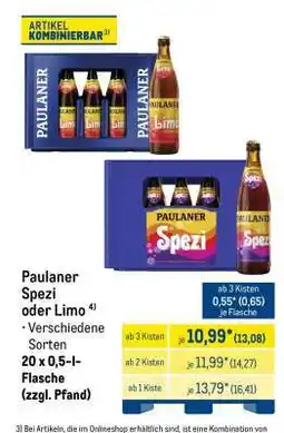 METRO Paulaner Spezi oder Limo Angebot