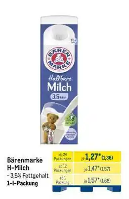 METRO Bärenmarke H-Milch Angebot