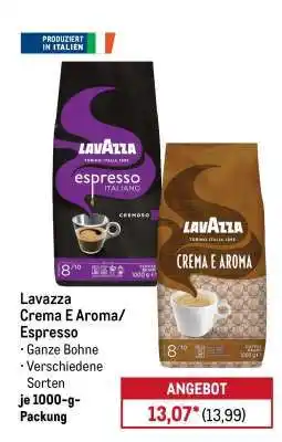METRO Lavazza Crema E Aroma/Espresso Angebot