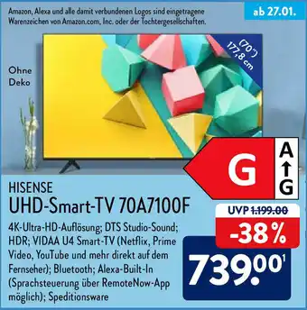 Aldi Nord Hisense UHD Smart TV 70A7100F Angebot