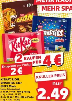 Kaufland KITKAT, LION, SMARTIES oder NUTS Minis Angebot