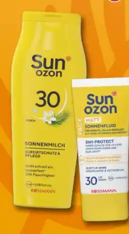 Rossmann Sunozon Sonnenmilch LSF 30 Angebot