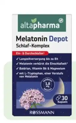 Rossmann Altapharma Melatonin Depot Schlaf Komplex Angebot