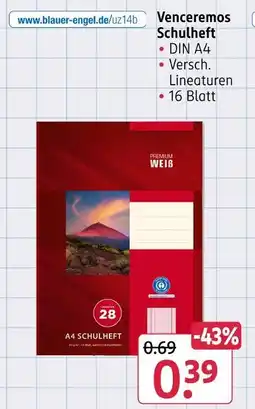 Rossmann Venceremos schulheft Angebot