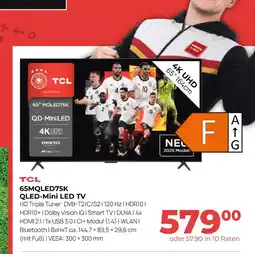 Hirsch und Ille Tcl 65mqled75k qled-mini led tv Angebot