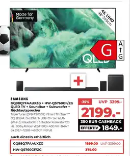 Hirsch und Ille Samsung qled tv + soundbar + subwoofer + rücklautsprecher Angebot