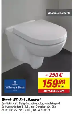 toom Baumarkt Villeroy & boch wand-wc-set „o.novo“ Angebot