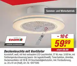 toom Baumarkt Toom deckenleuchte mit ventilator Angebot