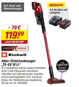 toom Baumarkt Einhell akku-stielstaubsauger „te-sv 18 li“ Angebot