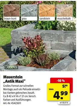 Hagebau Mr. gardener mauerstein „antik maxi“ Angebot