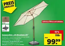 Hagebau Sonnenschirm „life woodstyle lift“ Angebot