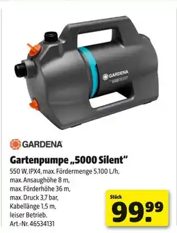 Hagebau Gardena gartenpumpe „5000 silent“ Angebot