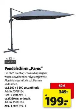 Hagebau Casaya pendelschirm paros Angebot