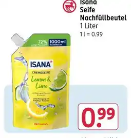 Rossmann Isana seife nachfüllbeutel Angebot