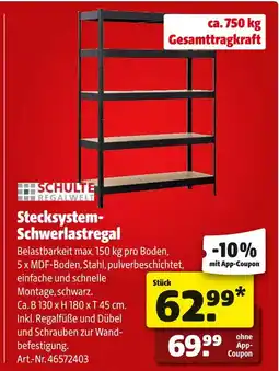 Hagebau Schulte regalwelt stecksysteam-schwerlastregal Angebot