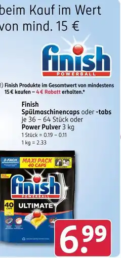 Rossmann Finish spülmaschinencaps oder -tabs Angebot