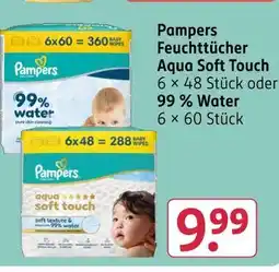 Rossmann Pampers feuchttücher aqua soft touch oder 99 % water Angebot