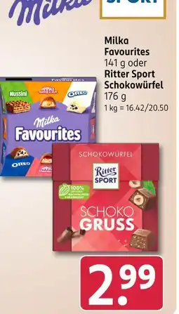 Rossmann Milka favourites oder schokowürfel Angebot