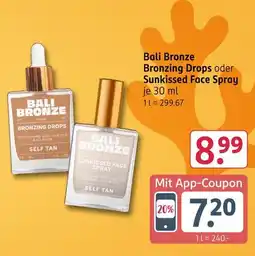 Rossmann Bali bronze bronzing drops oder sunkissed face spray Angebot