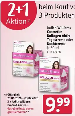 Rossmann Judith williams cosmetics kollagen aktiv tagescreme oder nachtcreme Angebot
