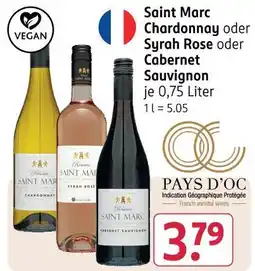 Rossmann Saint marc chardonnay oder syrah rose oder cabernet sauvignon Angebot