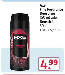 Rossmann Axe fine fragrance deospray Angebot