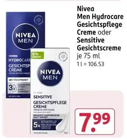 Rossmann Nivea men hydrocare gesichtspflege creme Angebot