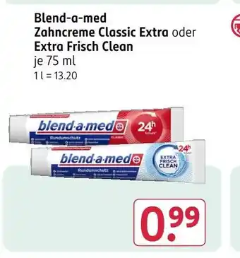 Rossmann Blend-a-med zahncreme classic extra oder extra frisch clean Angebot