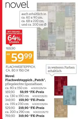 XXXLutz Novel flachwebteppich „patch“ ø ca. 80 x 150 cm Angebot