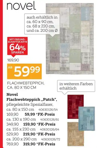 Novel flachwebteppich „patch“ ø ca. 80 x 150 cm