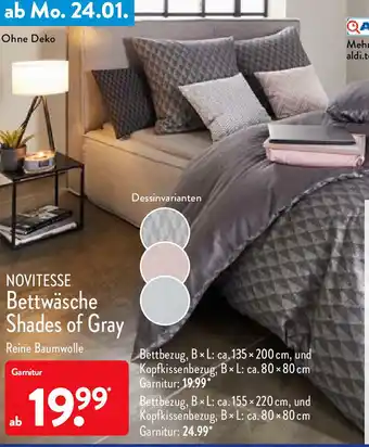 Aldi Nord Novitesse Bettwäsche Shades of Gray Angebot