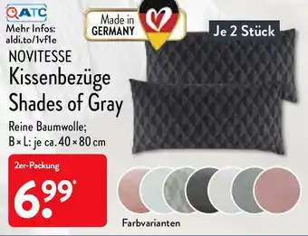 Aldi Nord Novitesse Kissenbezüge Shades of Gray Angebot