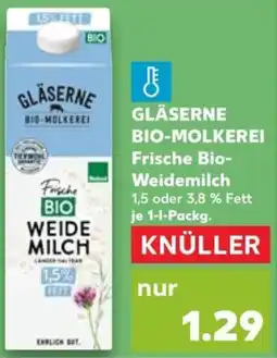 Kaufland GLÄSERNE BIO-MOLKEREI Frische Bio Weidemilch Angebot