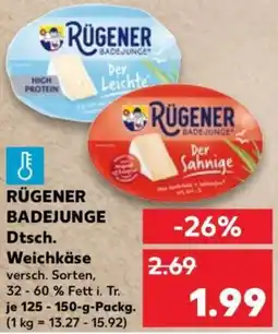 Kaufland RÜGENER BADEJUNGE Dtsch. Weichkäse Angebot