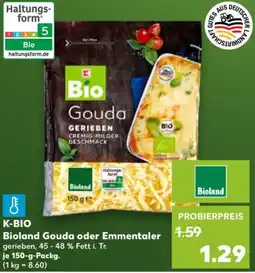Kaufland K-BIO Bioland Gouda oder Emmentaler Angebot