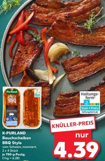 Kaufland K-PURLAND Bauchscheiben BBQ Style Angebot