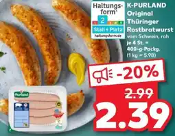 Kaufland K-PURLAND Original Thüringer Rostbratwurst Angebot