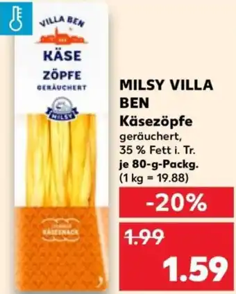 Kaufland MILSY VILLA BEN Käsezöpfe Angebot
