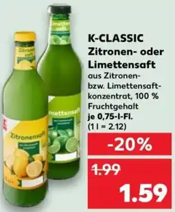 Kaufland K-CLASSIC Zitronen- oder Limettensaft Angebot