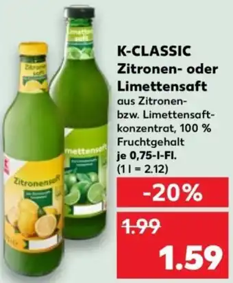 Kaufland K-CLASSIC Zitronen- oder Limettensaft Angebot