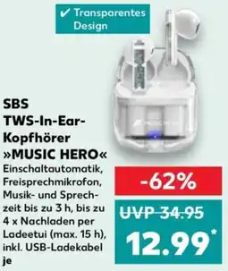 Kaufland SBS TWS-In-Ear Kopfhörer MUSIC HERO Angebot