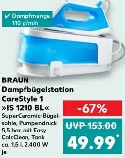 Kaufland BRAUN Dampfbügelstation CareStyle 1 IS 1210 BL Angebot