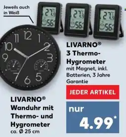Kaufland LIVARNO Wanduhr mit Thermo- und Hygrometer Angebot