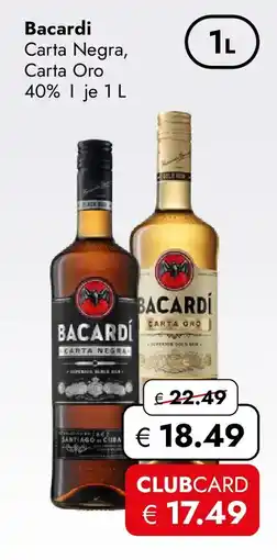 Travel Free Bacardi Carta Negra, Carta Oro Angebot
