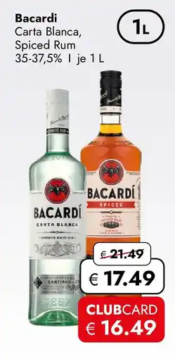 Travel Free Bacardi Carta Blanca, Spiced Rum Angebot