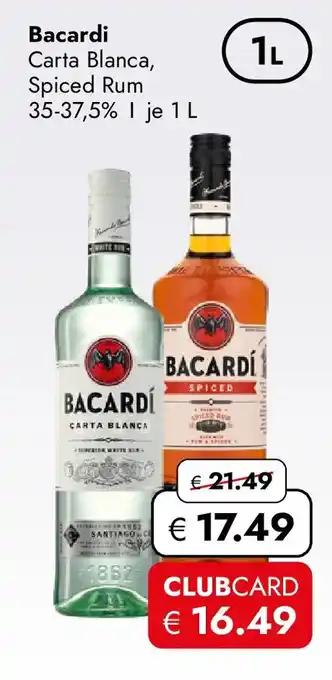 Travel Free Bacardi Carta Blanca, Spiced Rum Angebot