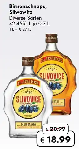 Travel Free Birnenschnaps, Sliwowitz Angebot