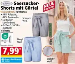 Norma ElleNor Seersucker Shorts mit Gürtel Angebot