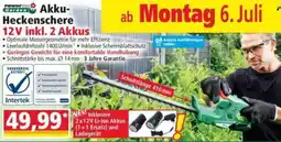 Norma Powertec Garden Akku Heckenschere 12V inkl. 2 Akkus Angebot