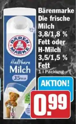 HIT Bärenmarke Die frische Milch Fett oder H-Milch Angebot